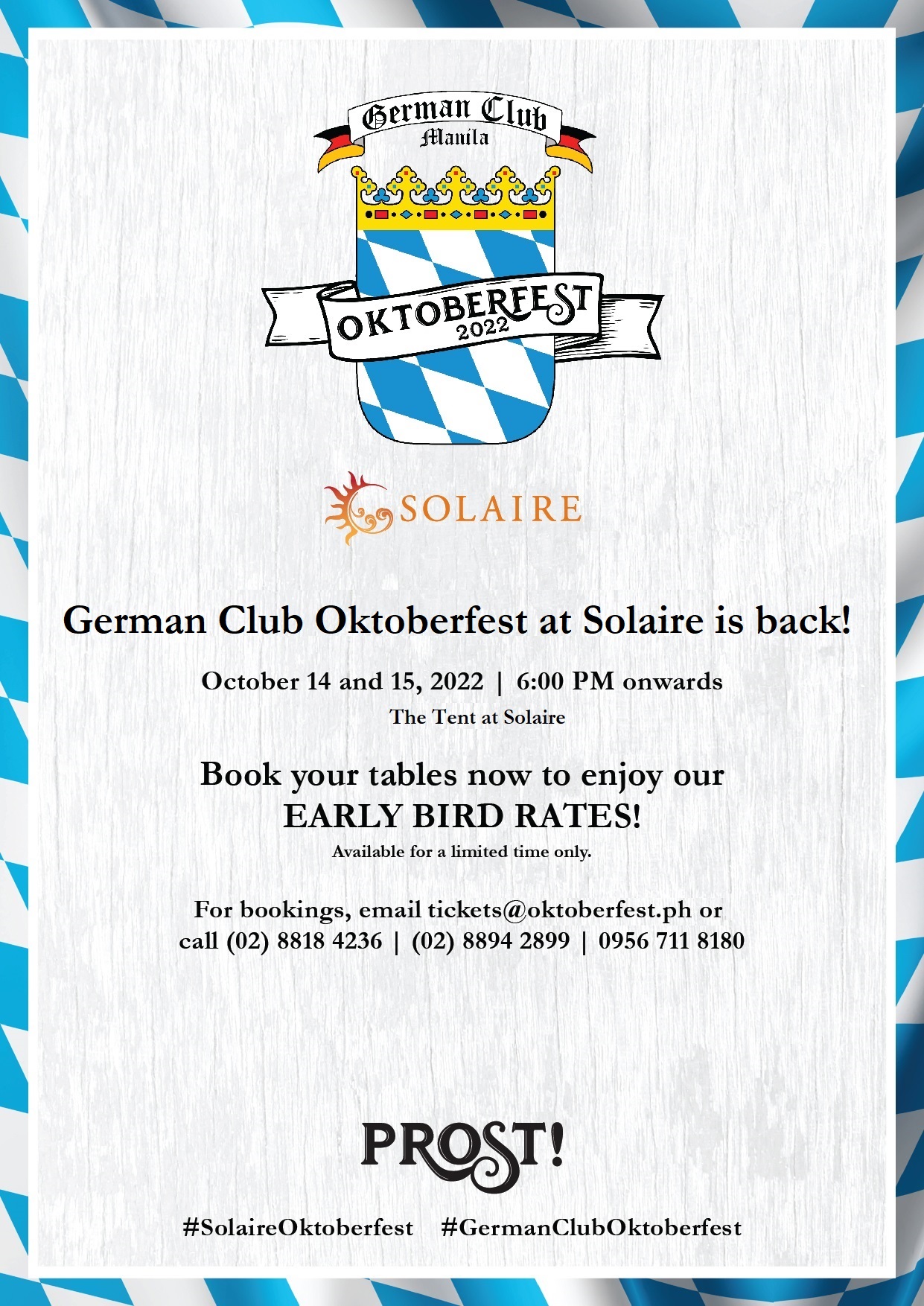 German Club Oktoberfest in Solaire Tickets Now Available